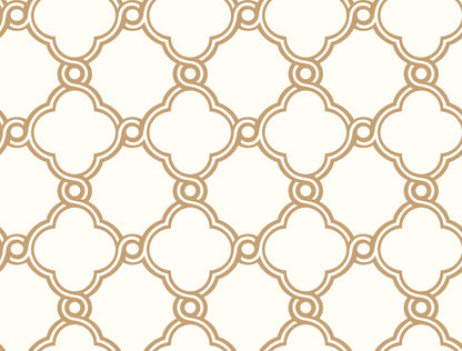 York Wallcoverings Beige and Neutrals Open Trellis  Gold Metallic Wallpaper  Geometrics Metallics   - SS2510