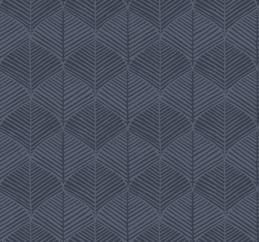 York Wallcoverings Inspired by Color Palm Thatch Navy Wallpaper  Bohemian Blues   - SS2564
