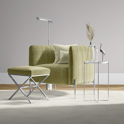 Olive-green Sawgrass Solid fabric upholstery.