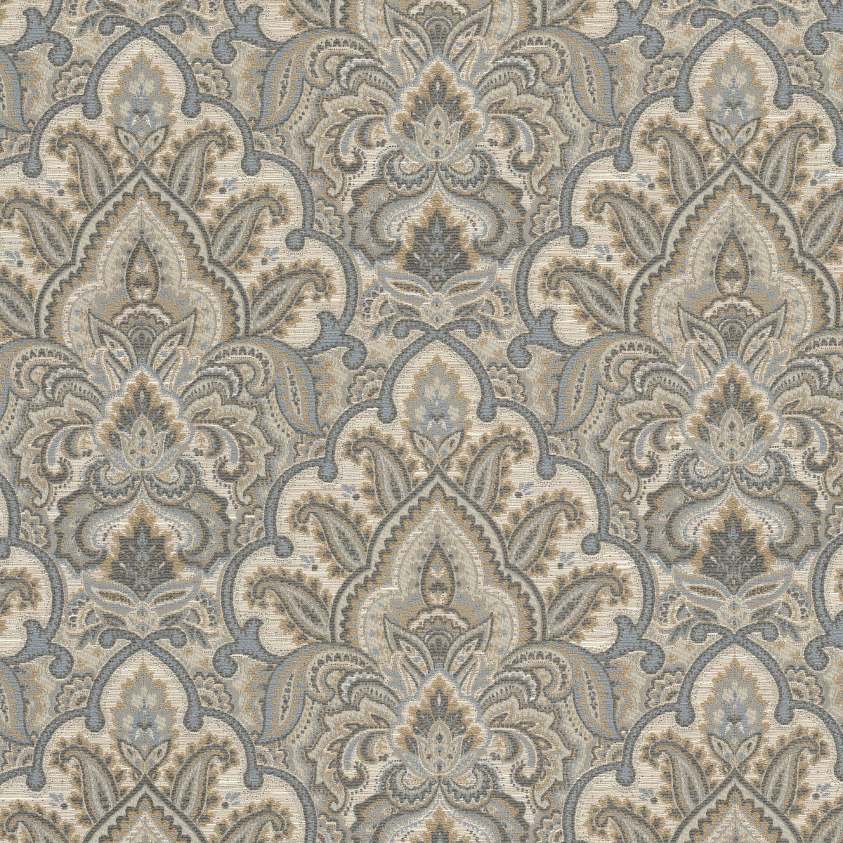 STOUT TEXTILES  UPHOLSTERY,JACQUARD TRADITIONAL, DAMASK NICKEL   - STEF-1