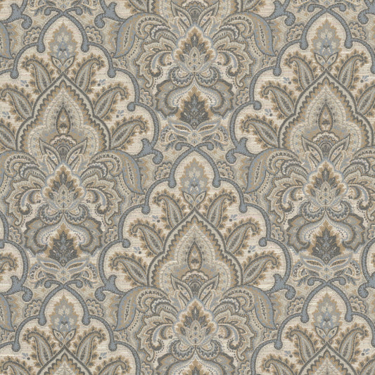 STOUT TEXTILES  UPHOLSTERY,JACQUARD TRADITIONAL, DAMASK NICKEL   - STEF-1