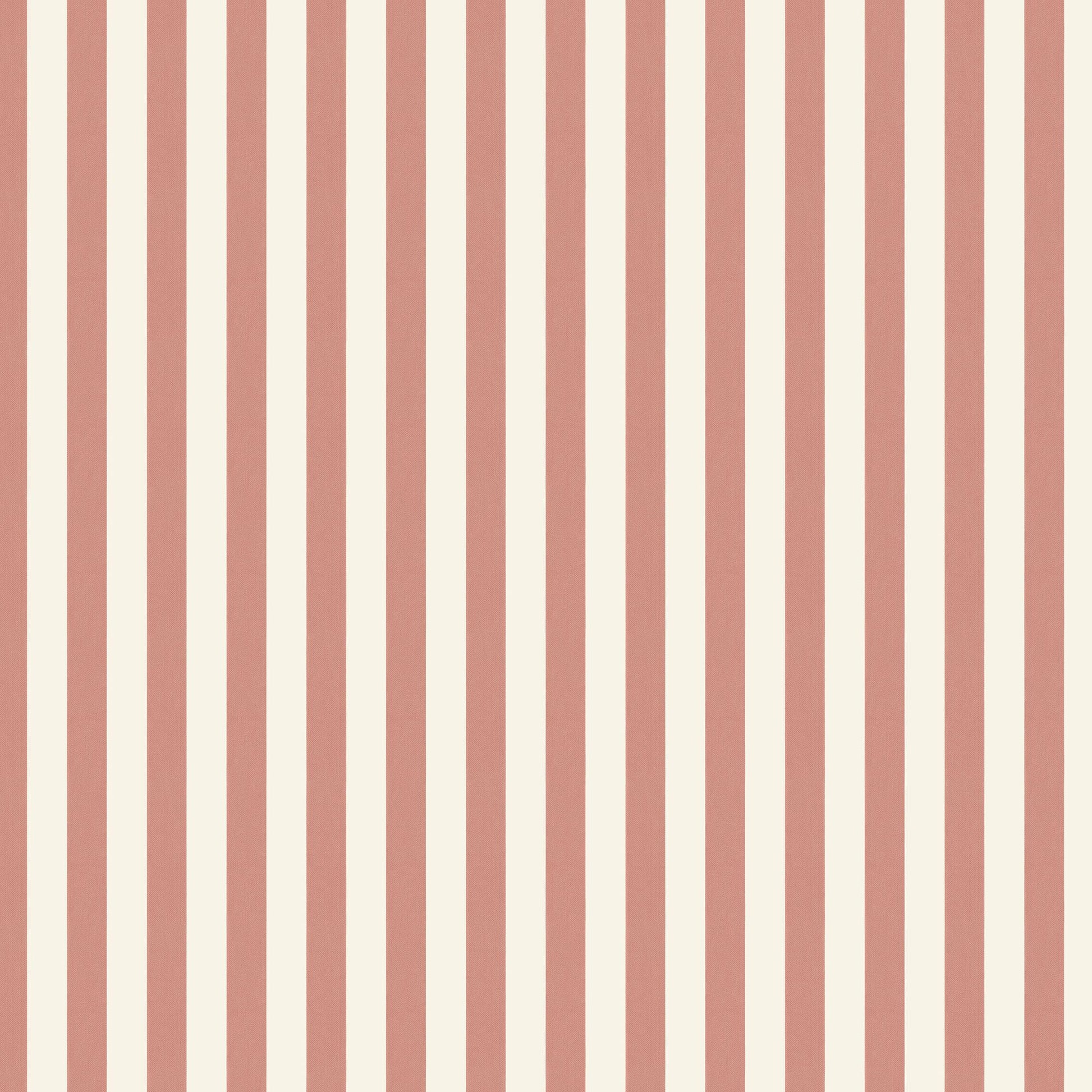 Vertical striped jacquard fabric in warm orange, rust and pink tones.