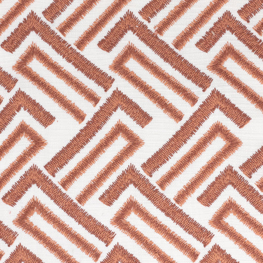 STOUT TEXTILES  MULTIPURPOSE,EMBROIDERIES TRADITIONAL, GEOMETRIC TERRACOTTA   - STUC-1