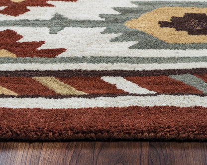 8' round Southwest rustic lodge rug