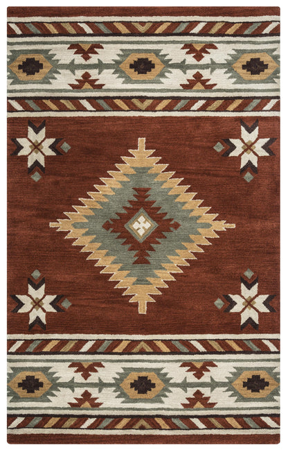 Southwest rustic lodge rug, 7' x 10'.