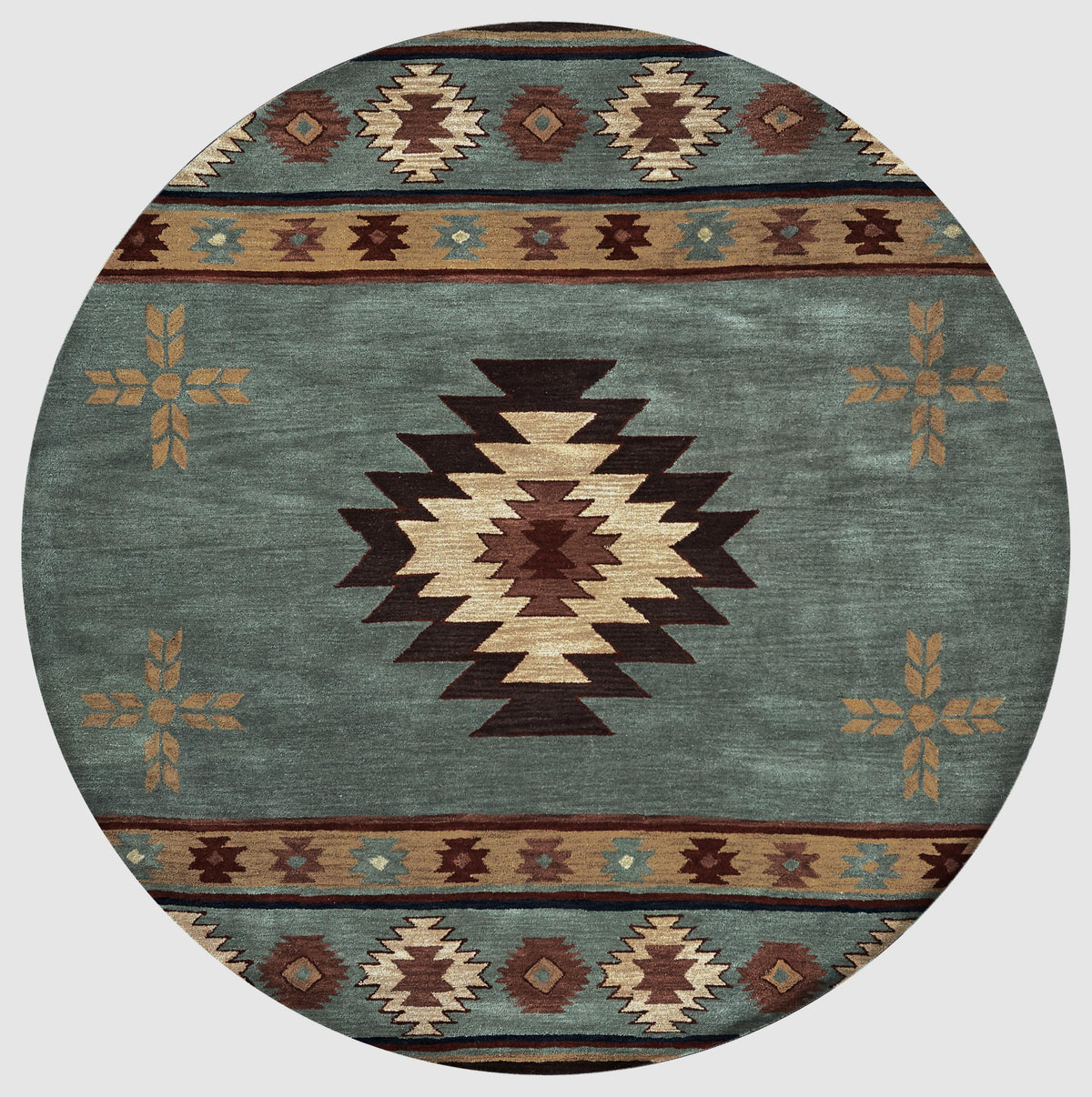Jade Rizzy RIZZY HOME RUGS Southwest Rustic,Lodge 8' Round - SOWSU2008003008RD ...
