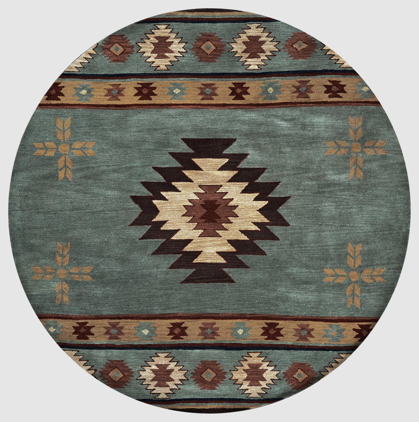 Southwest rustic lodge rug, 10' Round.