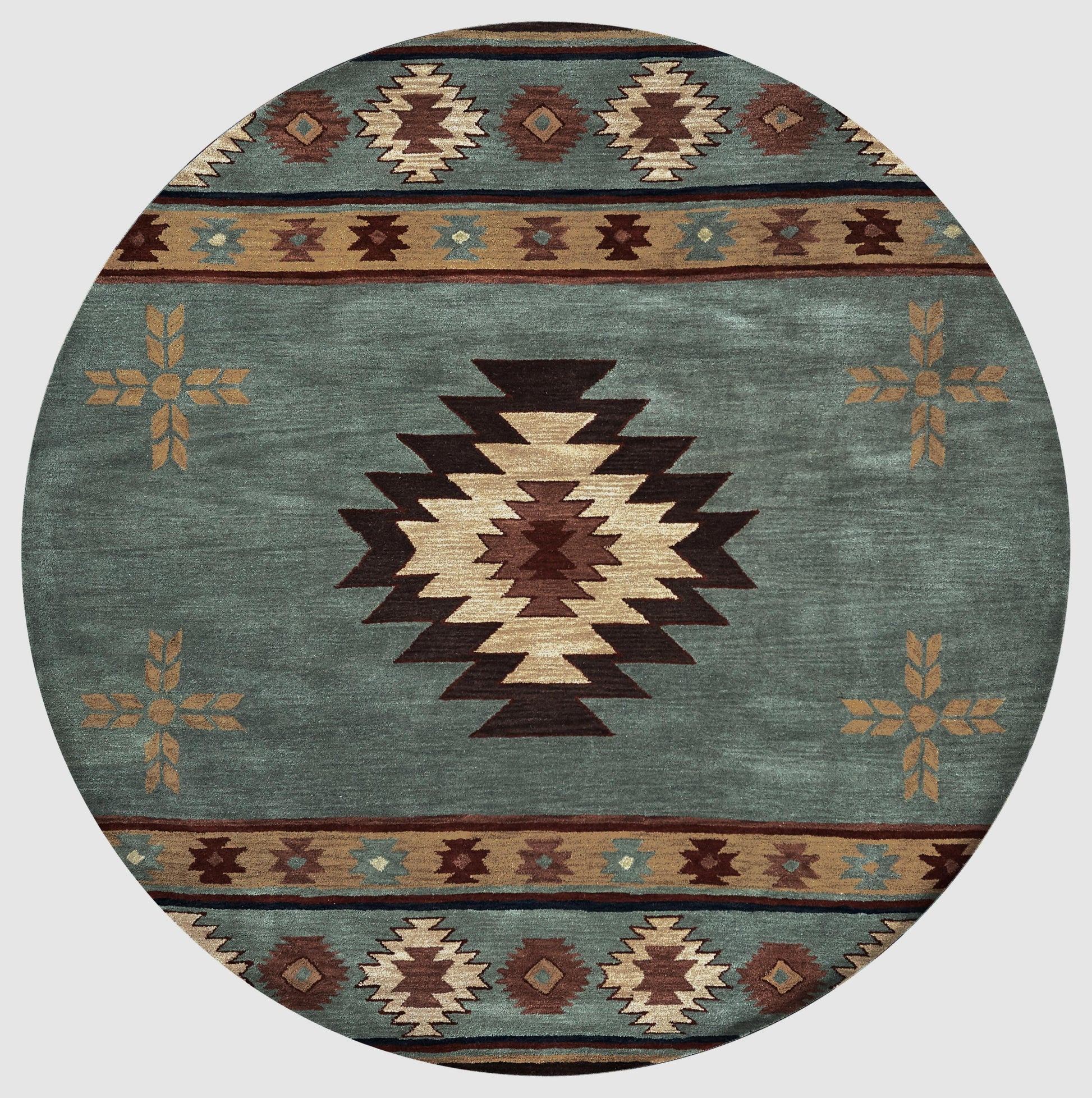 Southwest rustic lodge rug, 10' Round.