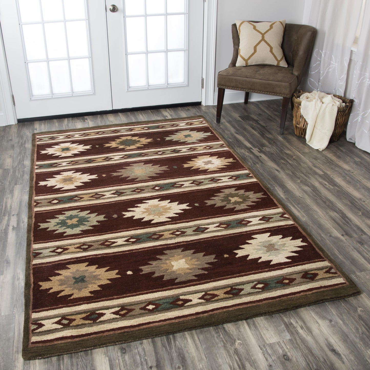 Southwest Rustic, Lodge style rug, 9' x 12'.