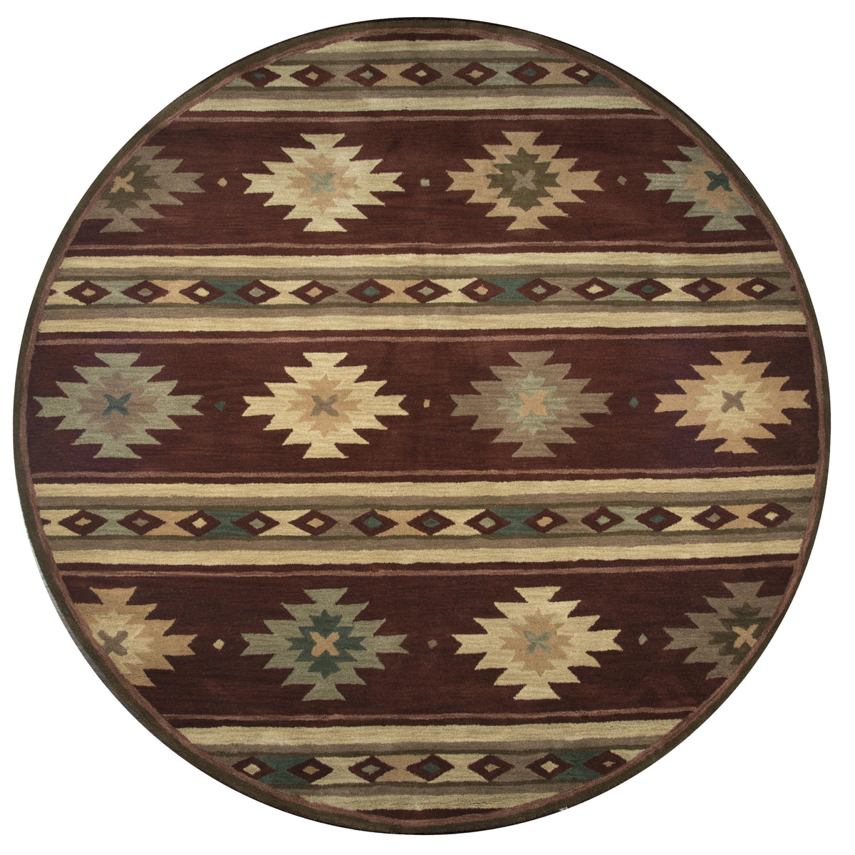 Rustic Sw Arizona Rug RIZZY HOME RUGS Southwest Rustic,Lodge 8' Round - SOWSU2012007008RD ...