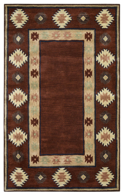 Southwest rustic lodge pattern rug, 5' x 8'.