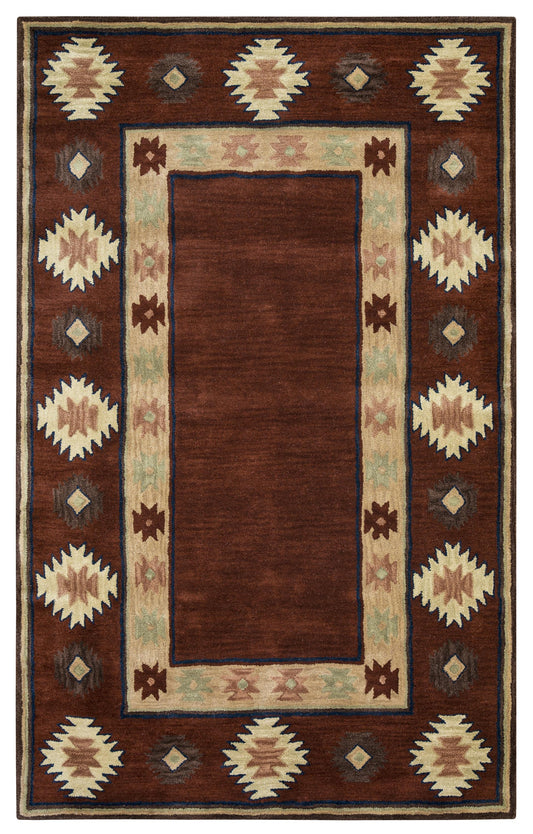 Southwest rustic lodge pattern rug, 5' x 8'.