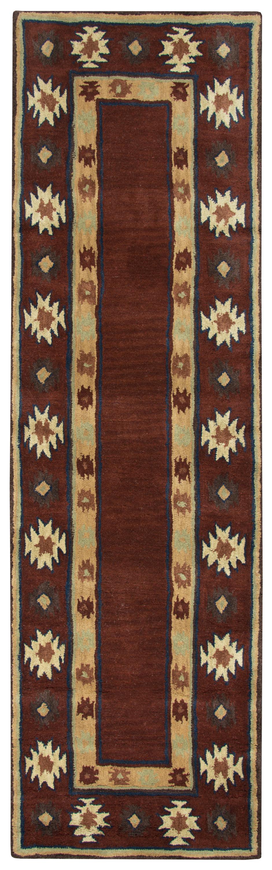 Southwest rustic lodge rug runner, 2' x 8'.