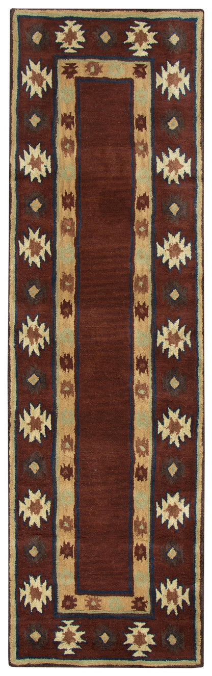 Southwest rustic lodge rug runner, 2' x 8'.
