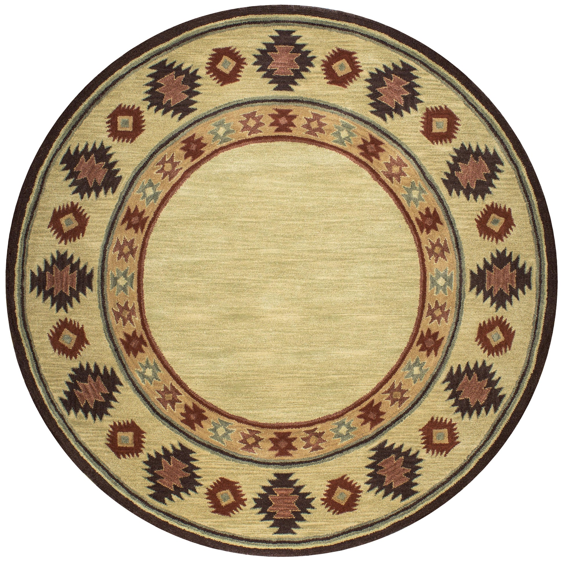 Southwest rustic lodge-style rug, 8' round.