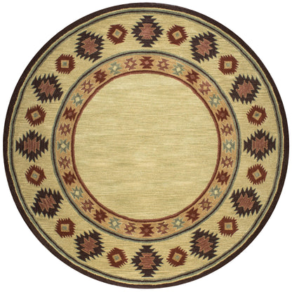 Southwest rustic lodge-style rug, 8' round.
