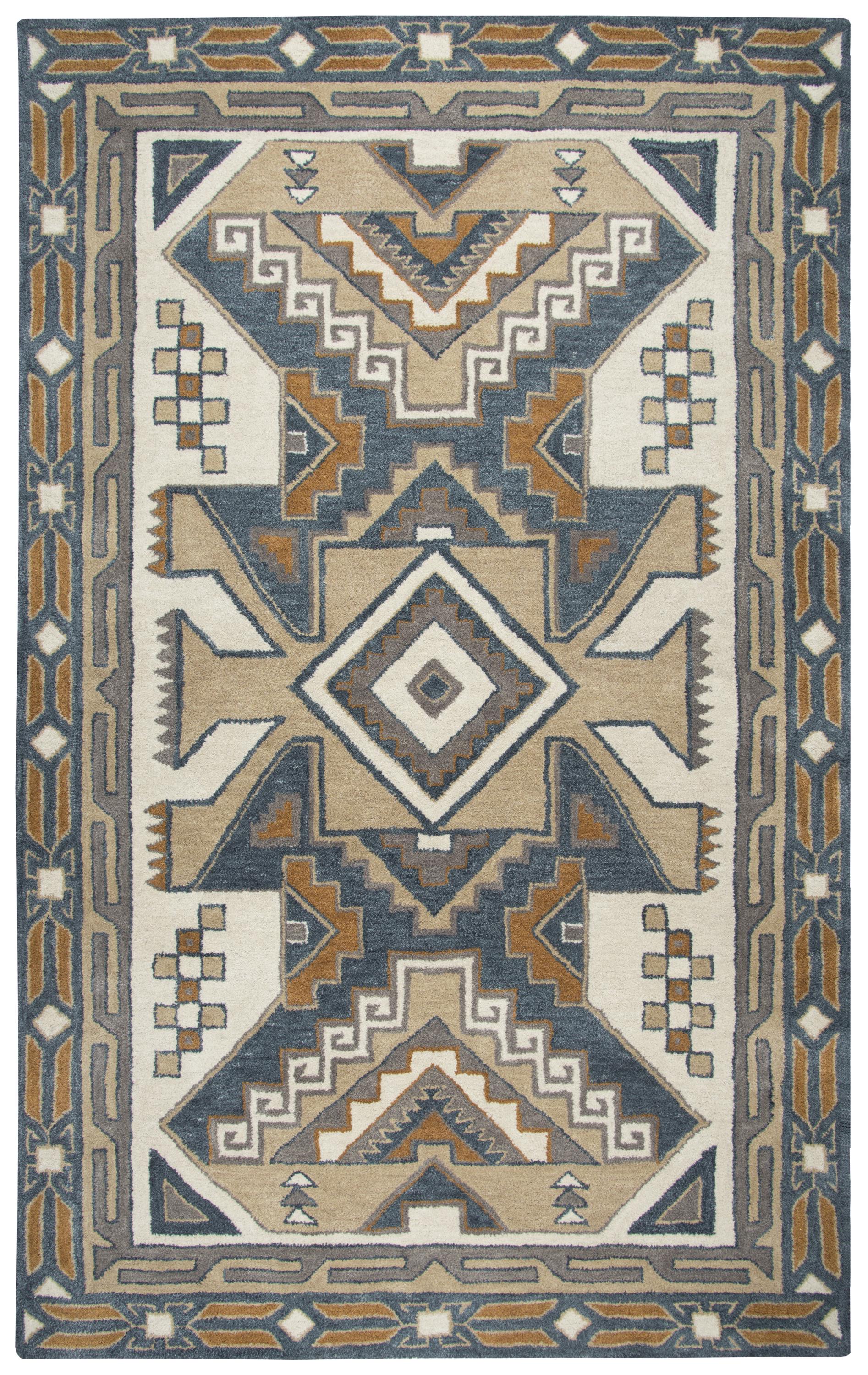 Southwest rustic lodge rug, 5' x 8'.