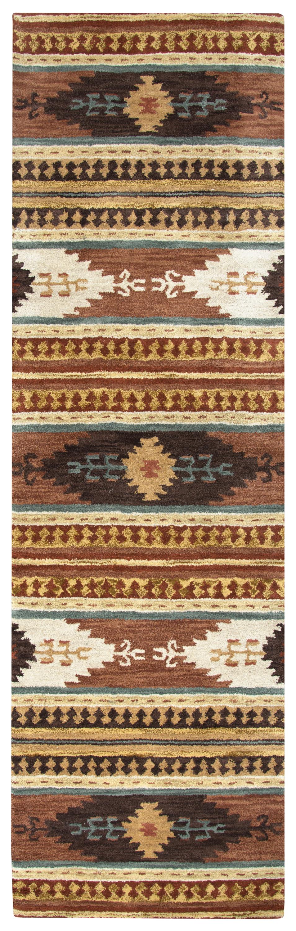 Southwest Rustic Lodge rug runner, 2' x 10'.