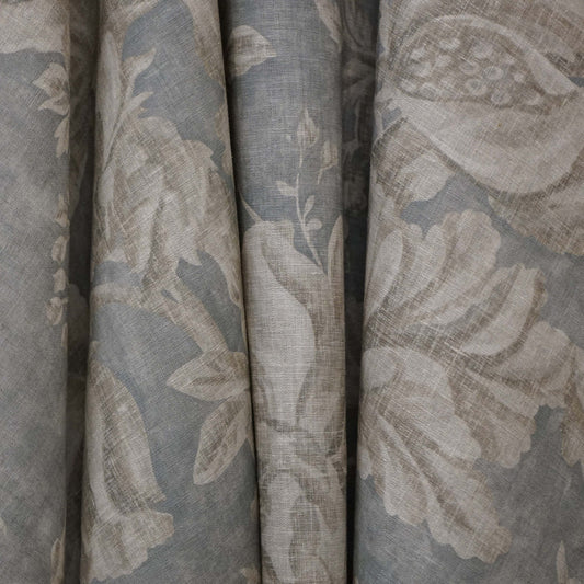 JF Fabrics JF Studio SUMMERLEA 63 Fabric Floral, Traditional Beige, Light Blue  Linen, Print - 9005263 SJ102