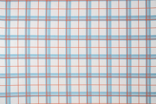 SCALAMANDRE OUTLET  FABRIC ANNE'S PLAID  FABRIC CARIBBEAN CORAL   - SU 5301ANNE NEW SKU # SUANNE5301