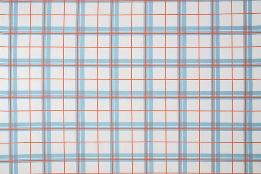 SCALAMANDRE OUTLET  FABRIC ANNE'S PLAID  FABRIC CARIBBEAN CORAL   - SU 5301ANNE