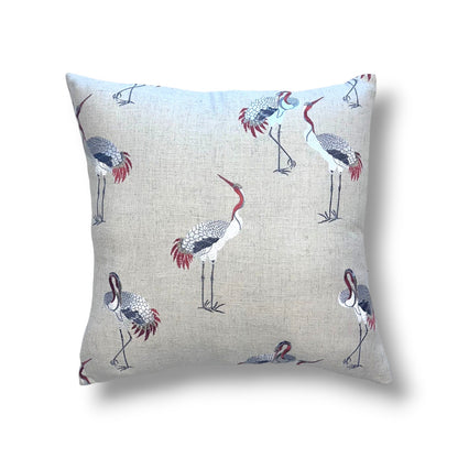 19" Natural with Red, Grey, and Black Accents 86% Polyester, 9% Rayon, 5% Linen Pillow Cover in D.V. Kap Home Kansha Novelty Fabric / DVK 3409 Fabric