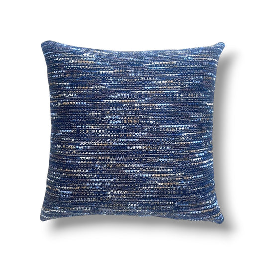 19" Black, Blue, Gold 70% Cotton, 10% Acrylic, 7% Polyamide, 5% Viscose Pillow Cover in Nobilis Rue Cambon / 10670.63 Fabric