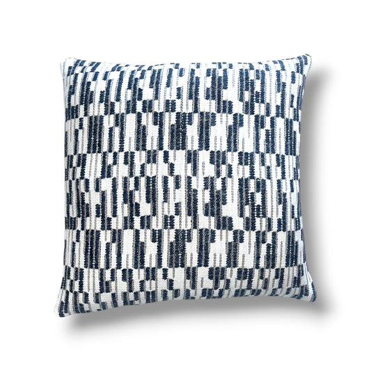 19" ZFSY-09 (Black / Ivory) or ZFSY-04 (Blue / Sand) Woven Pillow Cover in Zak + Fox Sayat Fabric