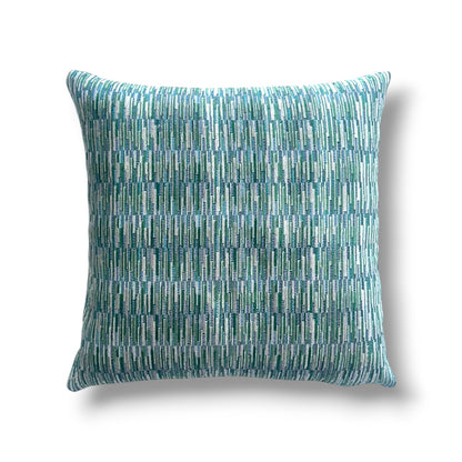 19" Green, Aqua, Teal Velvet / Woven Pillow Cover in S. Harris Jakar Earth Fabric | Silverwood Studio (Cover Only)