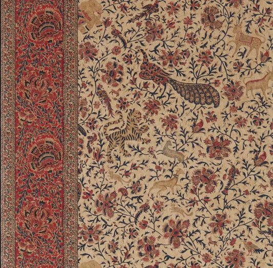 ZOFFANY Mughal Menagerie Wallpaper Abstract , Graphic Indigo,Madder  Digital Printed Wallpaper - ZIND313112