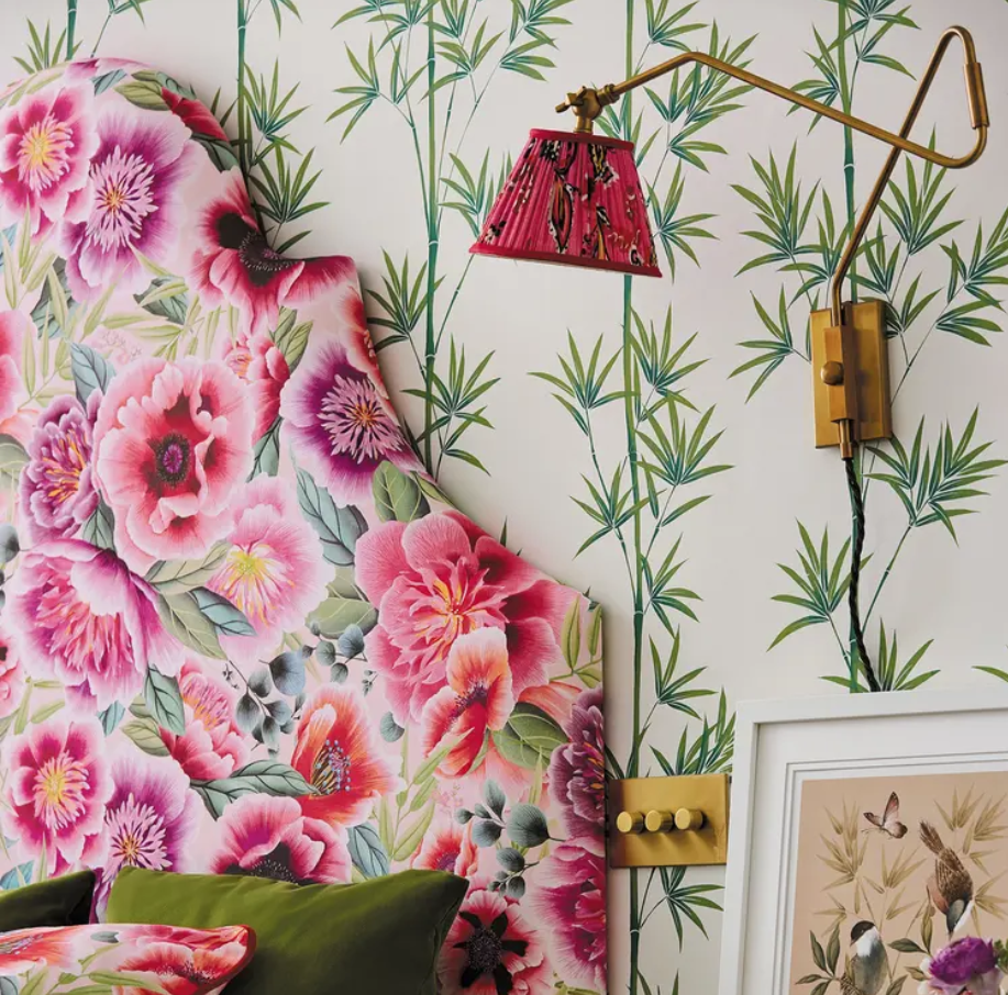 HARLEQUIN Marsha Fabric Contemporary, Floral Powder,Peony,Magenta   - HDHP121110