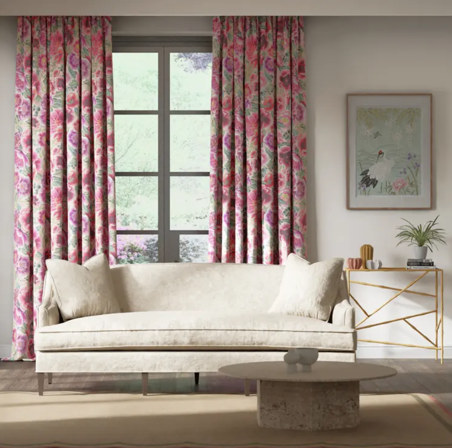 HARLEQUIN Marsha Fabric Contemporary, Floral Powder,Peony,Magenta   - HDHP121110