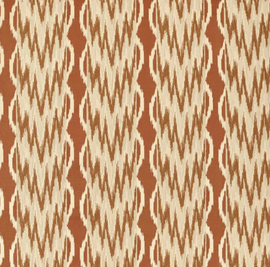 ZOFFANY Embroidered Ikat Stripe Fabric Abstract , Graphic Amber   - ZRTX333546