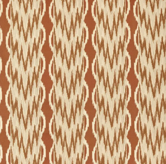 ZOFFANY Embroidered Ikat Stripe Fabric Abstract , Graphic Amber   - ZRTX333546