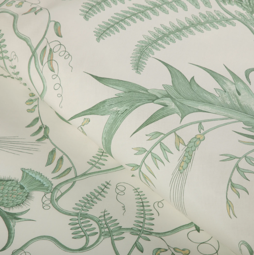 Brunschwig & Fils - Bird and Thistle Cotton Print Green (BR-79431-435) Fabric