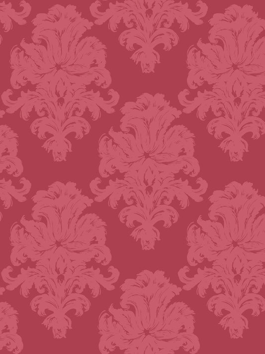 Seabrook Designs  Montserrat Damask Coastal Salmon Pink , Strawberry   - TA20101