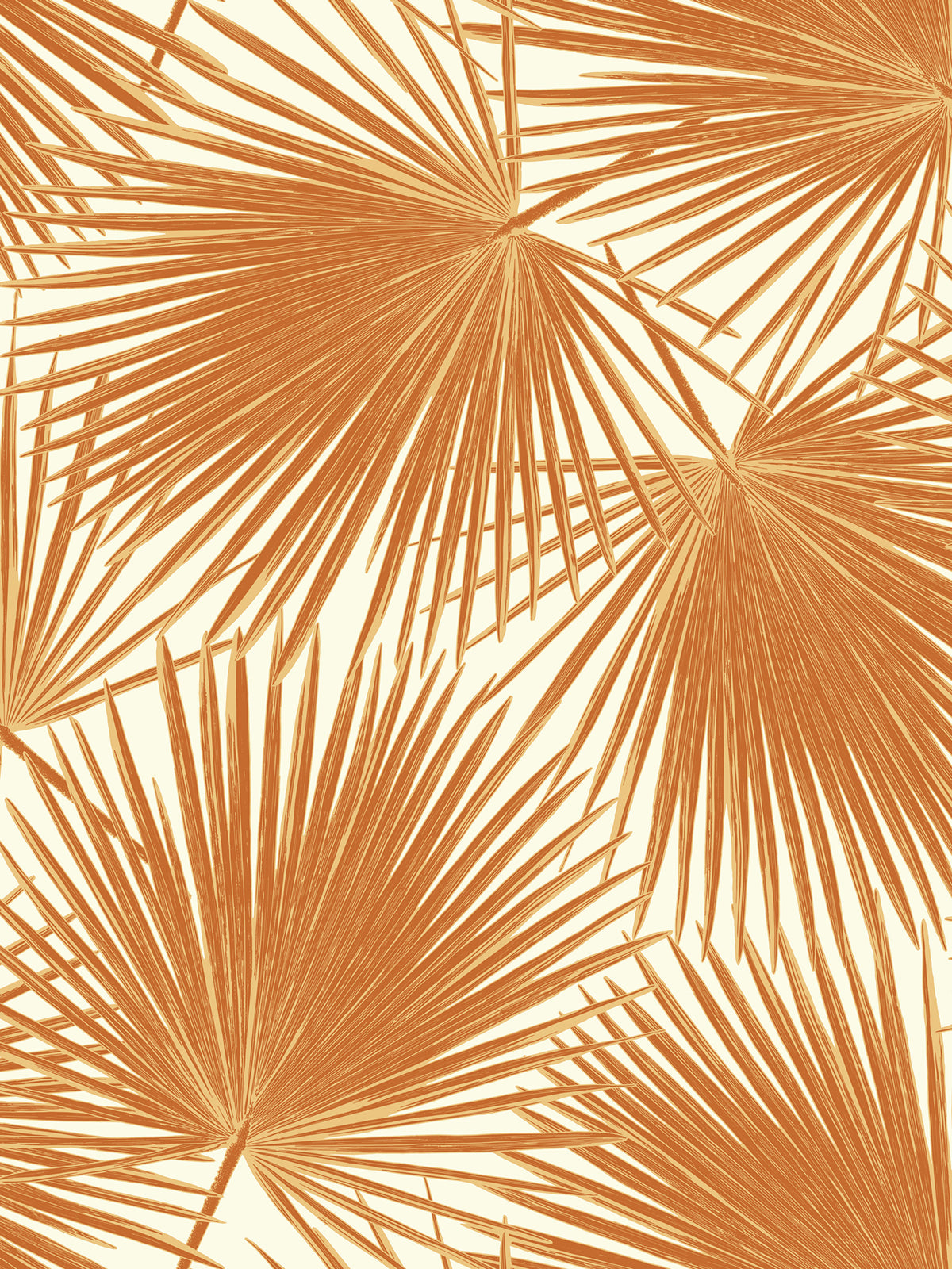 Seabrook Designs  Aruba Palm Coastal Rust Orange , White   - TA20206