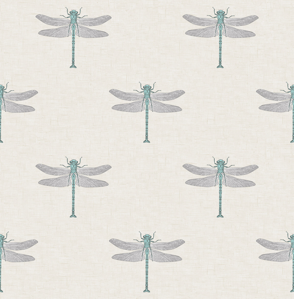 Seabrook Designs  Catalina  Animal Print Coastal Off-White, Blue, Metallic Silver, , Black   - TA20302