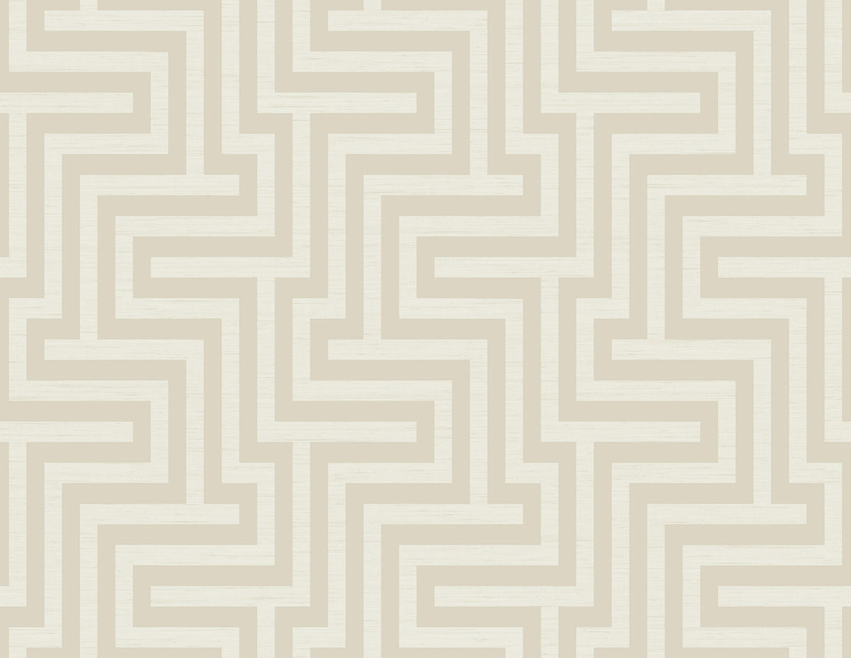 Seabrook Designs  Martinique Geometric Coastal Tan , White   - TA20405