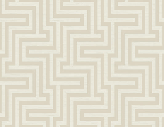 Seabrook Designs  Martinique Geometric Coastal Tan , White   - TA20405