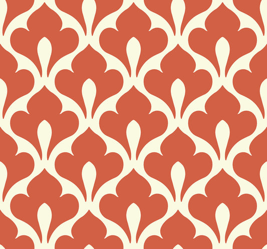 Seabrook Designs  Grenada Geometric Coastal Portl, Orange , Off-White   - TA20806