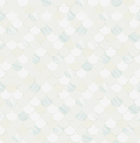 Seabrook Designs  Catalina Scales Animal Print Coastal Light Blue, Metallic, , White   - TA20904