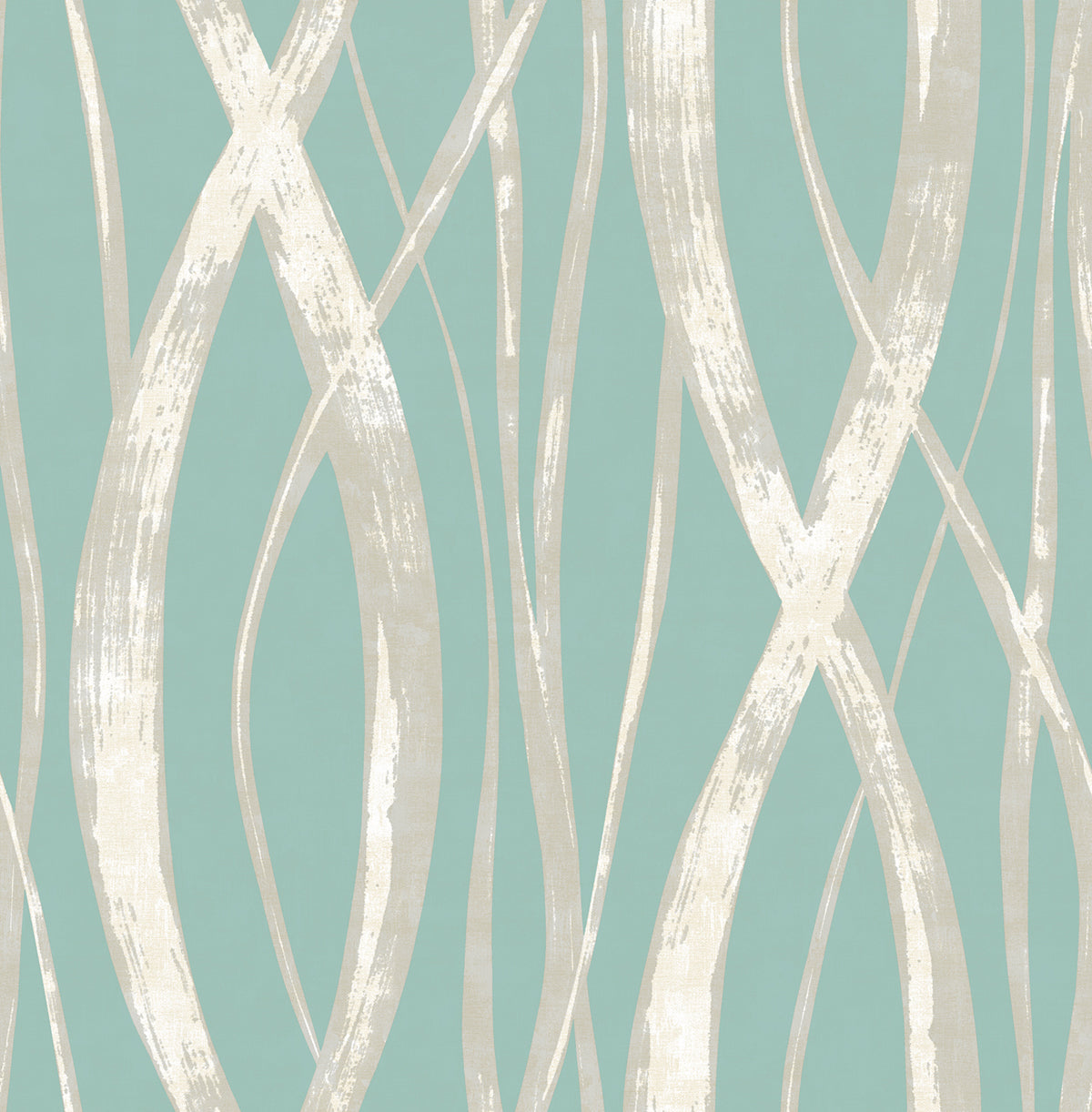 Seabrook Designs  Barbados Abstract Coastal Turquoise, Metallic Silver, , White   - TA21104