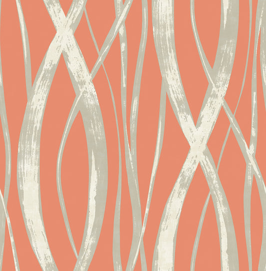 Seabrook Designs  Barbados Abstract Coastal Portl, Orange, Gray, , White   - TA21106
