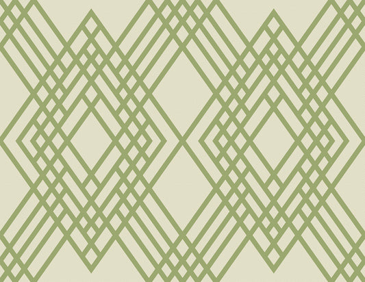 Seabrook Designs  Cayman Geometric Coastal Olive Green , Off-White   - TA21304