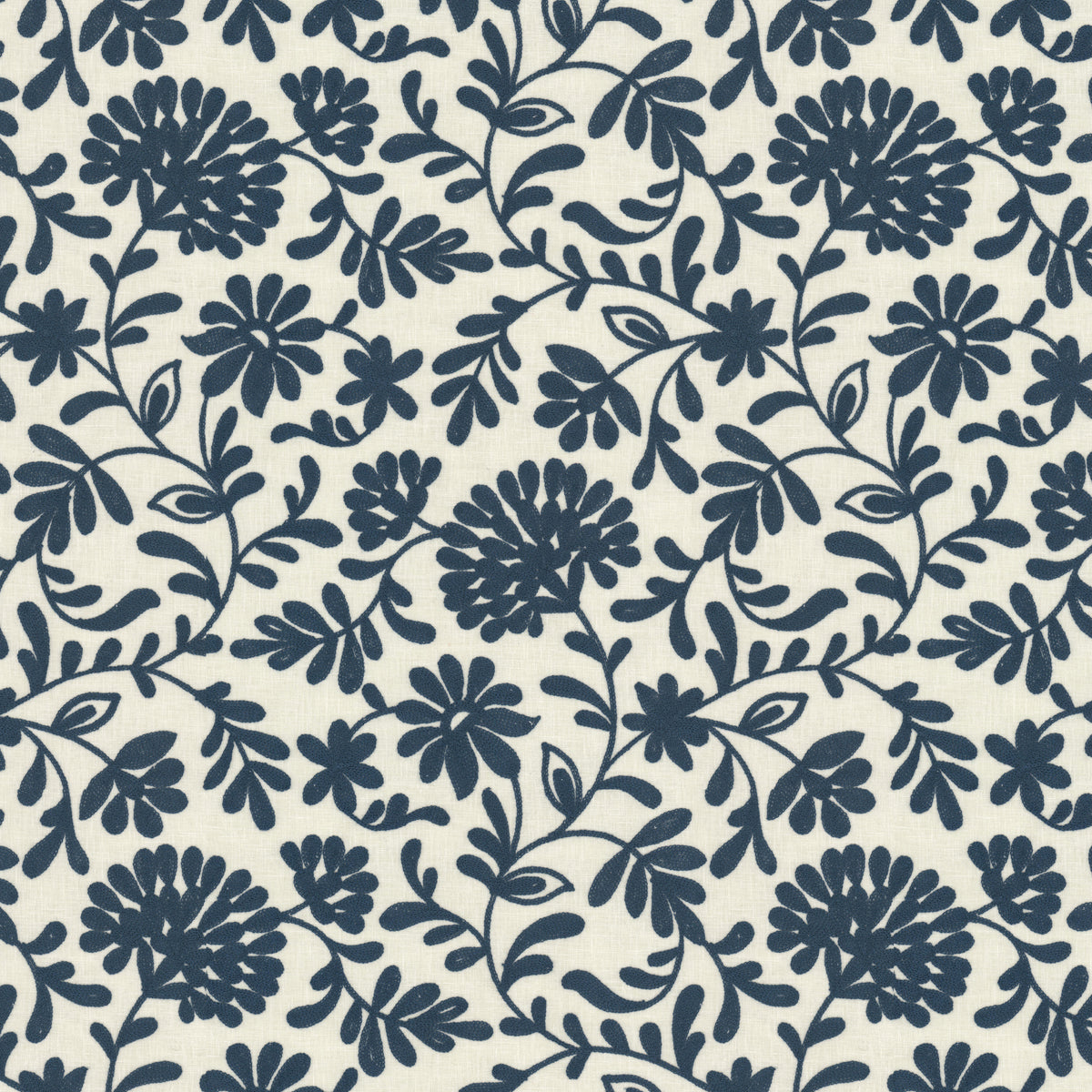 STOUT TEXTILES  MULTIPURPOSE,EMBROIDERIES TRANSITIONAL,, FLORAL COBALT,SAPPHIRE   - TALI-1