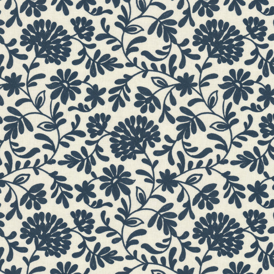 STOUT TEXTILES  MULTIPURPOSE,EMBROIDERIES TRANSITIONAL,, FLORAL COBALT,SAPPHIRE   - TALI-1