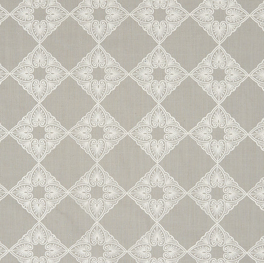 JF Fabrics TALISMAN 94 Fabric Traditional,Transitional,Contemporary,Diamond,Floral,Geometric Grey,Silver  Embroidery - 7627794 J8201