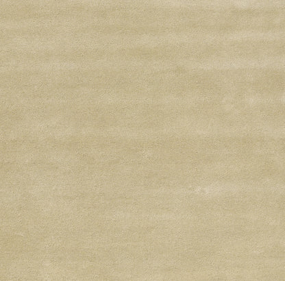 Beige textured rug with soft plush pile; warm, neutral floor covering.