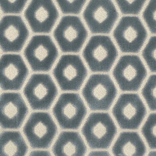 STOUT TEXTILES  UPHOLSTERY,VELVET TRADITIONAL, GEOMETRIC LAGOON   - TAMB-2